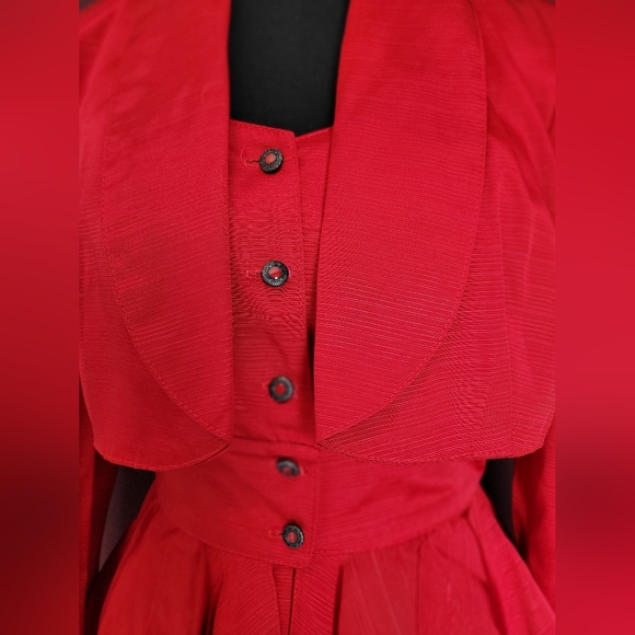 Vintage Gorgeous Red 2 pc dress, like new condition, Dry Cleaned - Picture 3 of 14